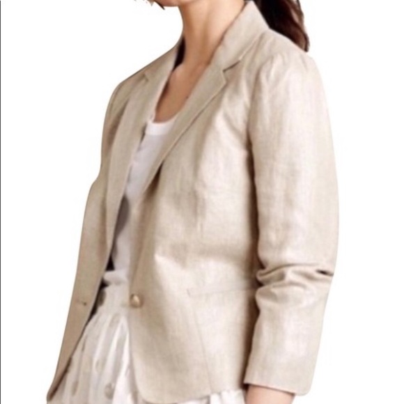 Anthropologie “Cartonnier” metallic linen blazer - Picture 3 of 10